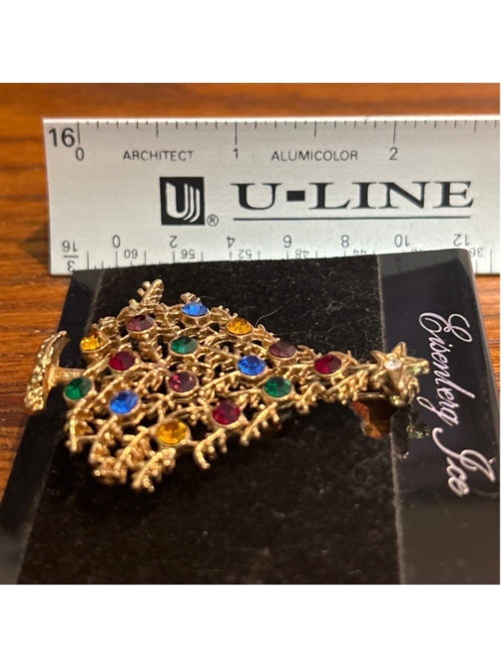 Women's Eisenberg Ice Christmas Tree Brooch One Size Gold Multicolor - Picture 4 of 4